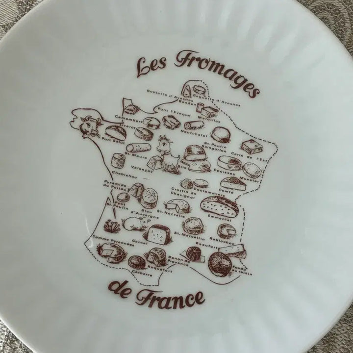 [BUNJANG] Vintage Les Fromages de France Ceramic Plate / 유럽 빈티지 접시