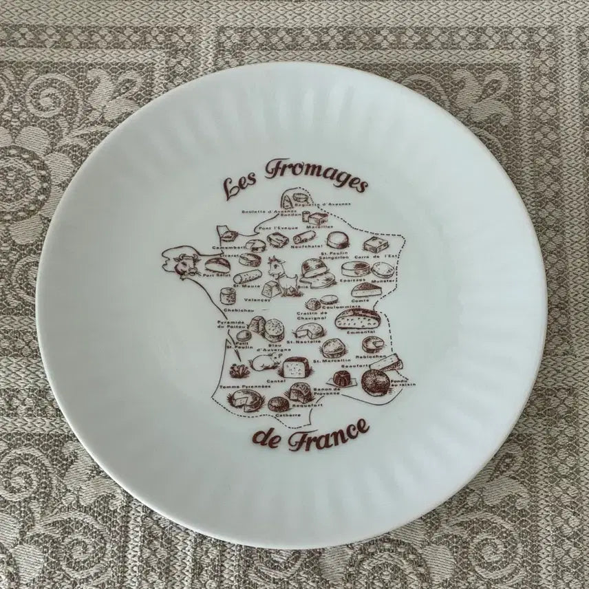 [BUNJANG] Vintage Les Fromages de France Ceramic Plate / 유럽 빈티지 접시