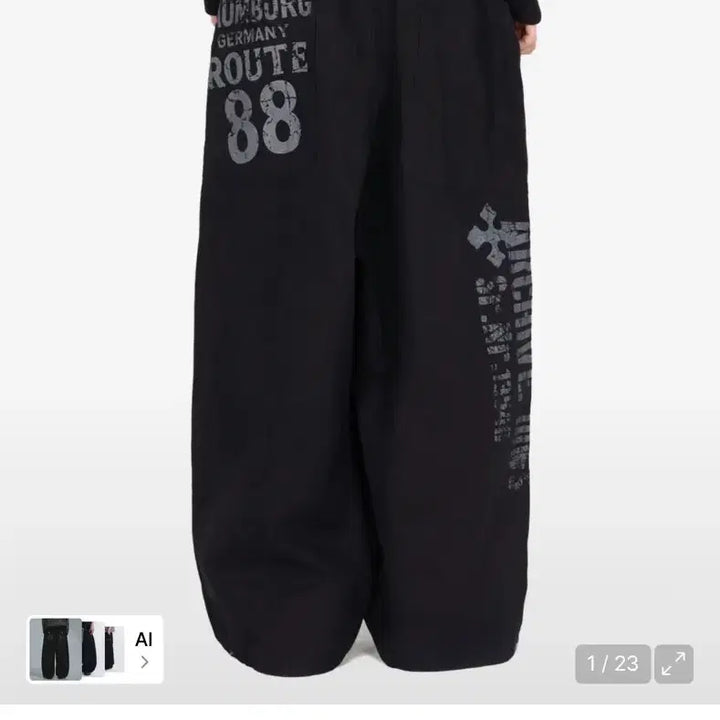 [BUNJANG] IDONTSAY Route Print Balloon Pants Black / 아이돈워너셀 Route Print Balloon Pants Black 2