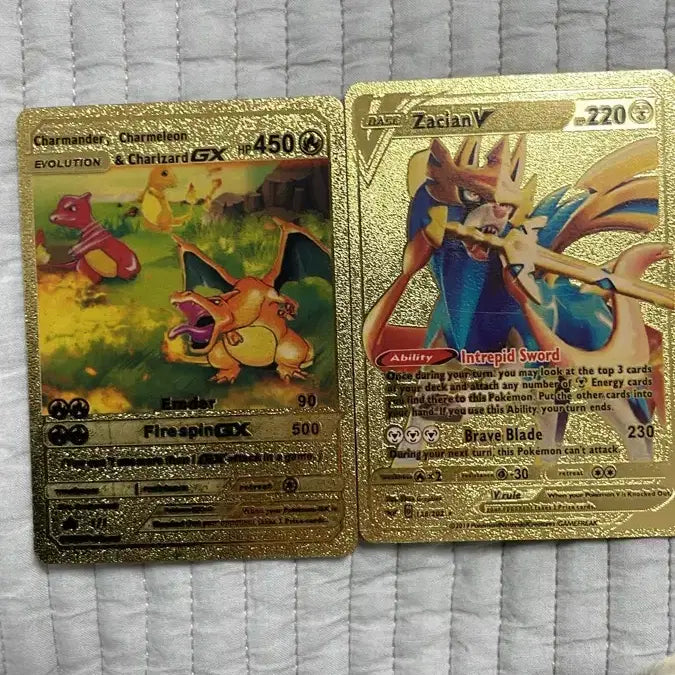 [BUNJANG] Pokemon Gold Foil Charizard Zacian Card / 희귀 매물!) 포켓몬 카드 금박 Charizard Zacian
