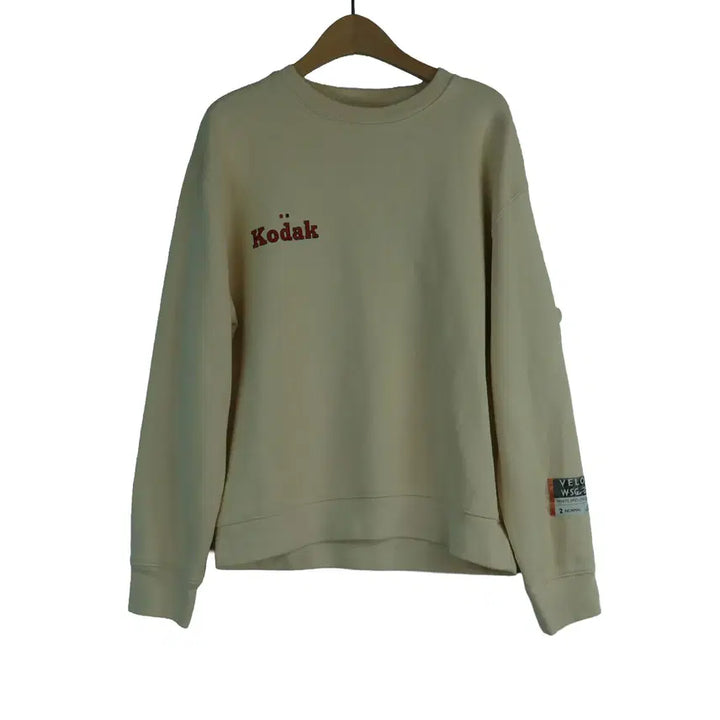 [BUNJANG] KODAK Big Logo Printed Oatmeal Beige Sweatshirt / 코닥 KODAK 정품 빅 로고 프린팅 맨투맨 오트밀 베이지 90