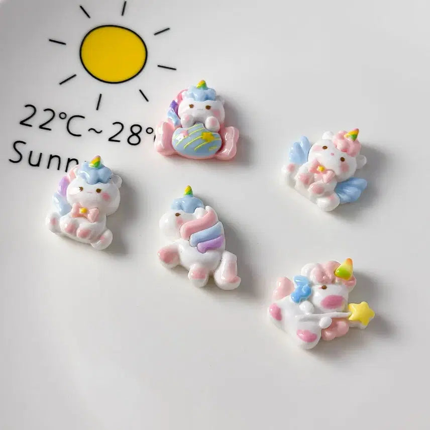 [BUNJANG] Unicorn Decoden Parts (10pcs) / 귀여운 유니콘 데코덴 파츠  탑꾸재료 10개당 랜덤