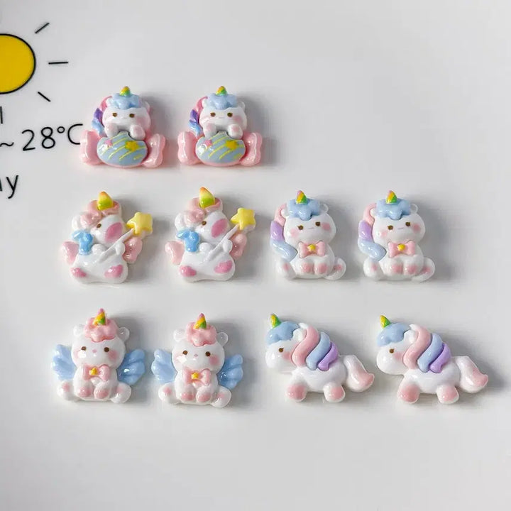 [BUNJANG] Unicorn Decoden Parts (10pcs) / 귀여운 유니콘 데코덴 파츠  탑꾸재료 10개당 랜덤