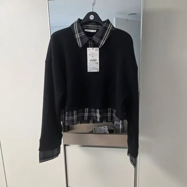 [BUNJANG] ZARA Layered Sweatshirt (Black) - Size S / 자라 블랙 레이어드 맨투맨 S사이즈
