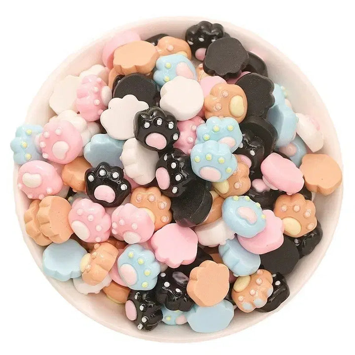 [BUNJANG] Mini Cat Paw Parts (13 Pieces) - Random / 미니 고양이 발바닥 파츠  탑꾸재료 13개당 랜덤