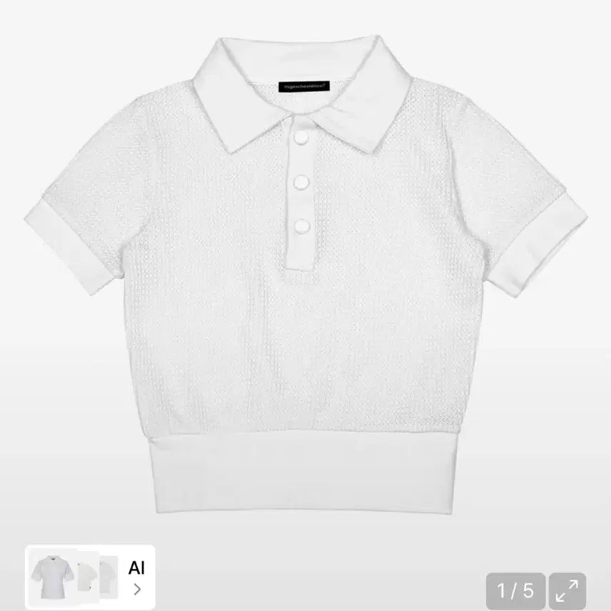 [BUNJANG] Highschool Disco See-through PK Shirt White / 하이스쿨디스코 시스루 PK 셔츠 화이트
