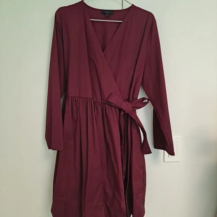 [BUNJANG] COS Wrap Midi Dress / COS 코스 랩 원피스 버건디