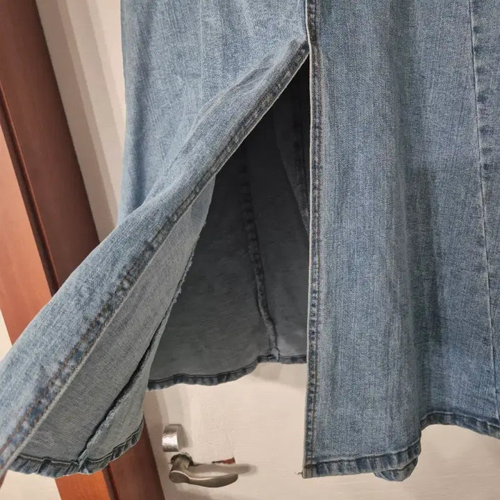 [BUNJANG] Denim A-Line Long Skirt / 청 데님 A라인 롱 스커트