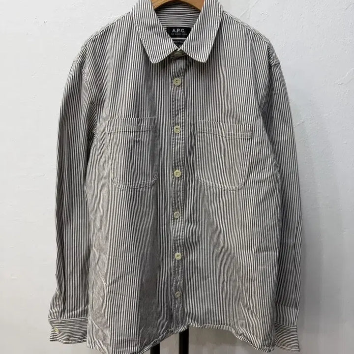 [SOLD OUT] 정품) APC 아페쎄 남성 스트라이프 셔츠겸 자켓 M