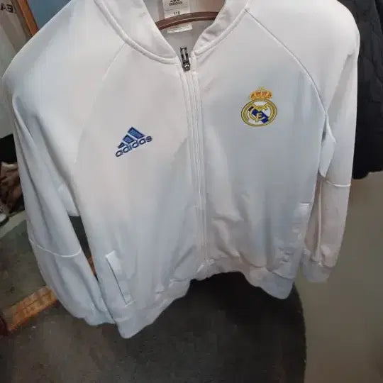 [BUNJANG] Adidas Real Madrid White Track Top Jersey (Size 110) / 아디다스 레알마드리드 화이트 트랙탑 져지 110