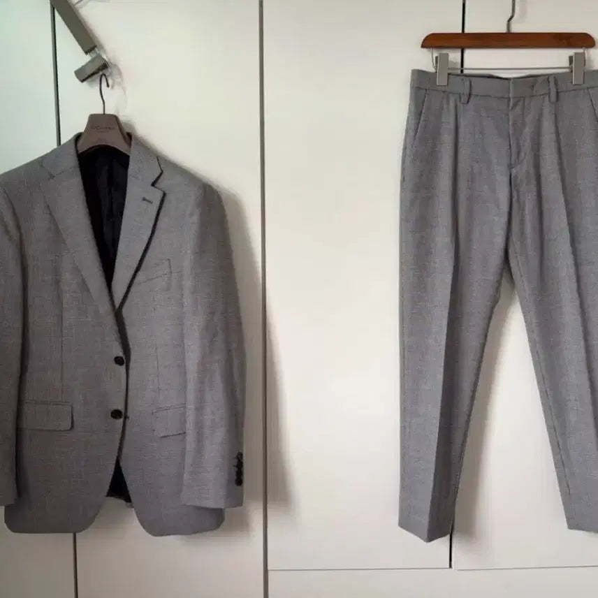 [BUNJANG] ZIG Grey Checkered Wool Suit Set / 지이크 모직원단 잔체크 그레이 정장 셋업 수트 100/78사이즈