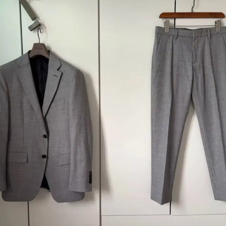 [BUNJANG] ZIG Grey Checkered Wool Suit Set / 지이크 모직원단 잔체크 그레이 정장 셋업 수트 100/78사이즈