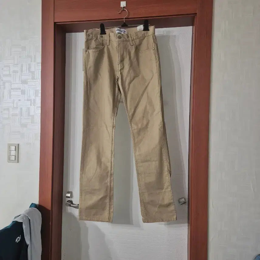 [BUNJANG] GENZEN Beige Slim Fit Cotton Pants / GENZEN 젠젠 베이지 면바지 새상품