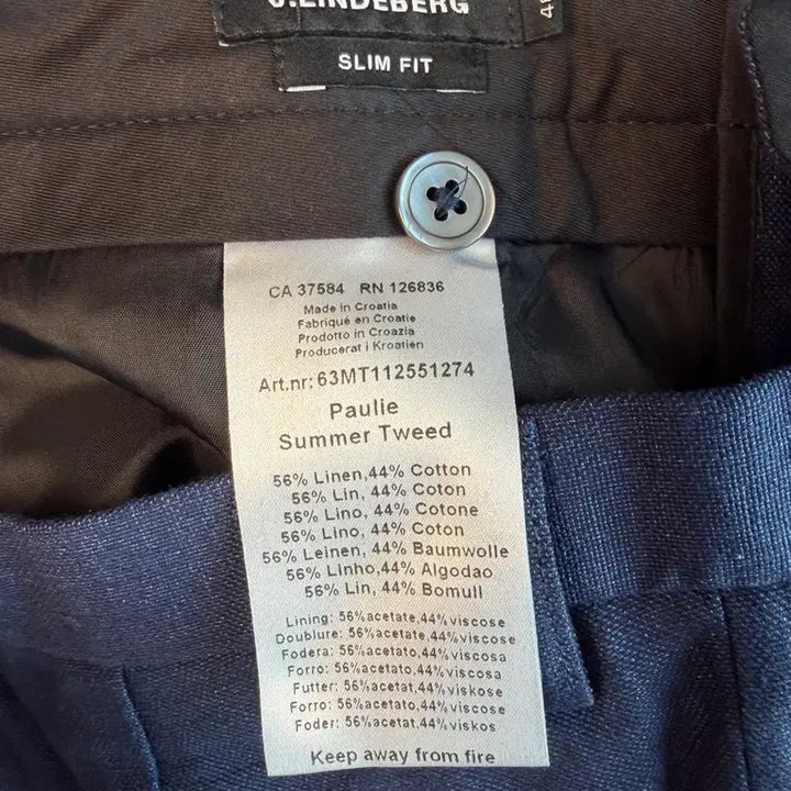 [BUNJANG] J. Lindeberg Linen Suit Trousers Blue 46 / J 린드버그 린넨 정장 바지 블루 46 미사용