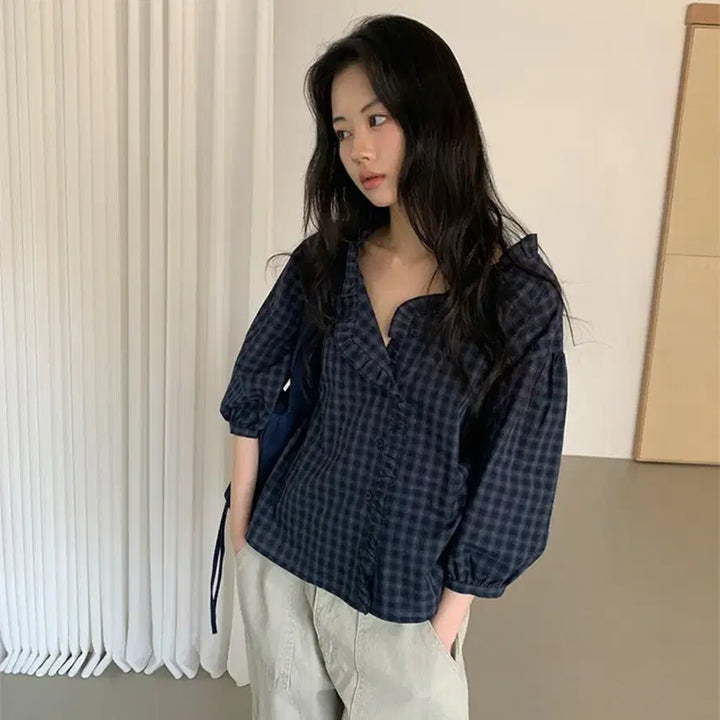 [BUNJANG] Maybe Baby Check Blouse / (메이비베이비/4.5만/새상품/예약발송상품)체크 블라우스