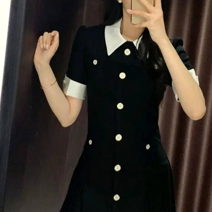 [BUNJANG] Imported Apparel Pearl Tweed Dress / 수입의류 펄원피스 (188900) 트위드 하객룩 새상품