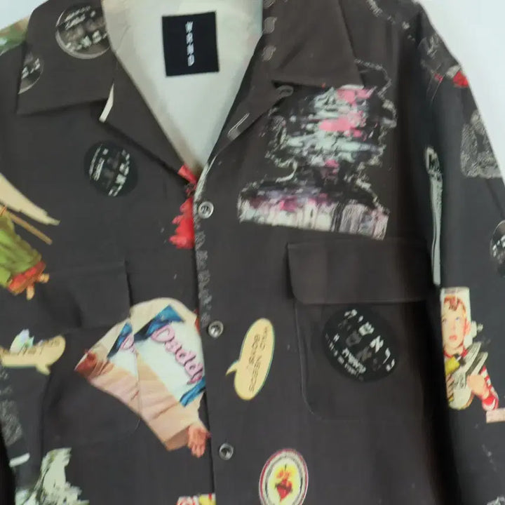 [BUNJANG] WRND Graphic Print Shirt - Black - Loose Fit / WRND 워너드 정품 그래픽 프린팅 셔츠 블랙 FREE 루즈핏 남방