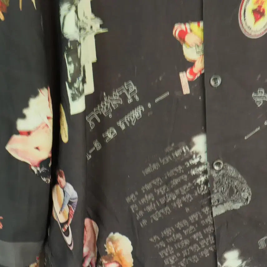 [BUNJANG] WRND Graphic Print Shirt - Black - Loose Fit / WRND 워너드 정품 그래픽 프린팅 셔츠 블랙 FREE 루즈핏 남방
