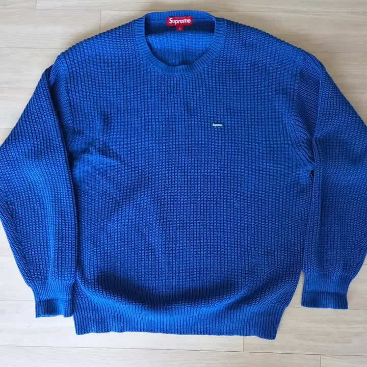 [BUNJANG] Supreme Small Logo Knit Sweater Blue M / 슈프림 스몰로고 니트 블루 M