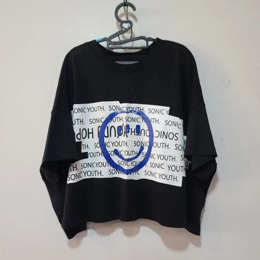 [BUNJANG] Smile Printed Oversized T-shirt / 스마일 프린팅 티셔츠