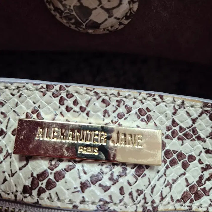 [BUNJANG] Alexander Ivory Snakeskin Pattern Shoulder Bag / 알랙산더. 아이보리 뱀피 무늬 숄더백