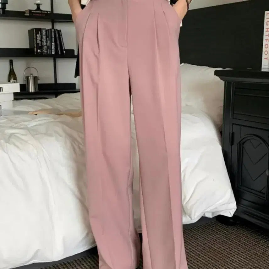 [BUNJANG] Libre Summer Bold Pink Wide Slacks Pants S / 리브레 썸머 볼드 핑크 와이드 슬랙스 팬츠 S