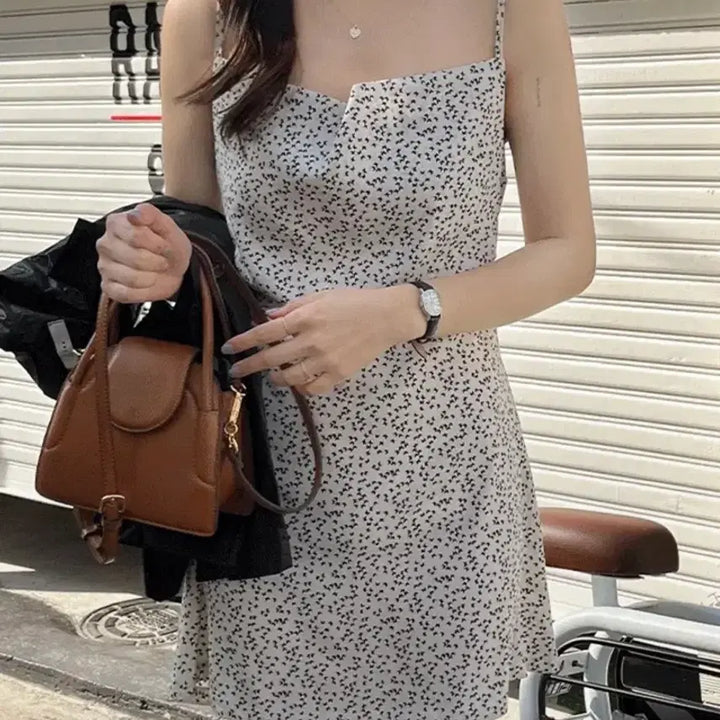 [SOLD OUT] 새상품)단종 가내스라 셔링 나비 뷔스티에 원피스 /플라워/스커트/레이어드