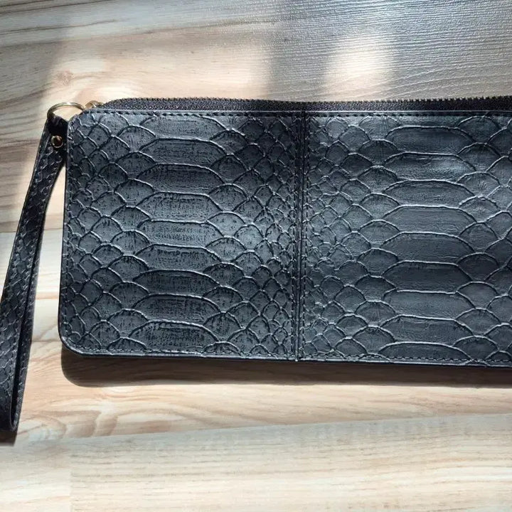 [BUNJANG] Tandy Black Snake Skin Pattern Long Wallet / 블랙 뱀피 패턴 탠디장지갑
