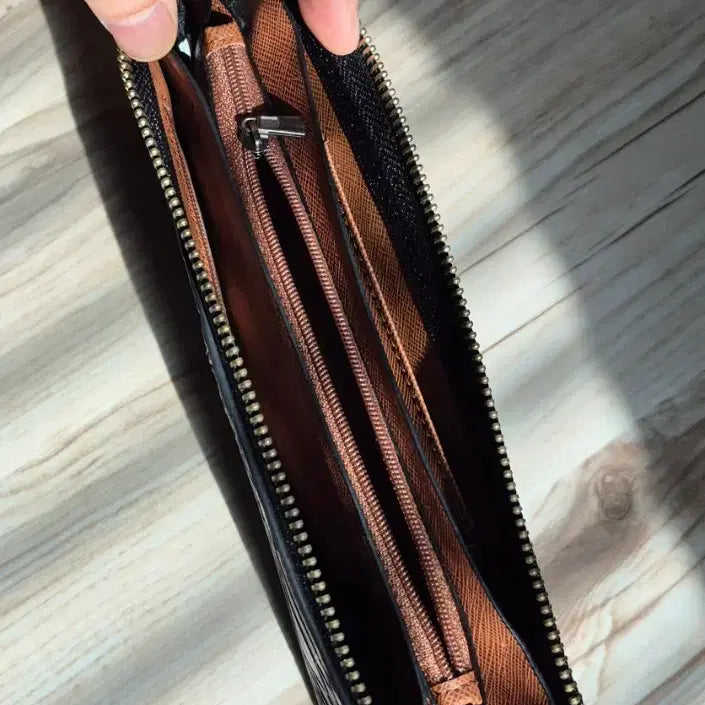 [BUNJANG] Tandy Black Snake Skin Pattern Long Wallet / 블랙 뱀피 패턴 탠디장지갑