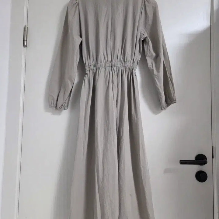 [BUNJANG] Gray Shirring Long Dress / 셔링 롱원피스 그레이 원피스