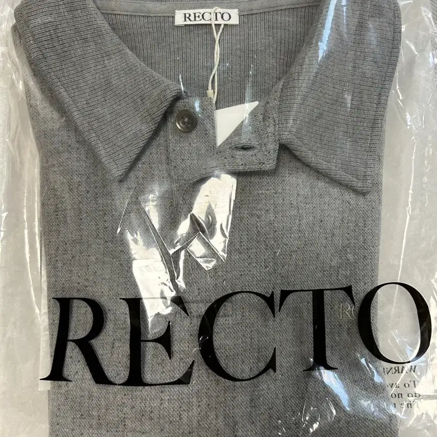 [SOLD OUT] 26SS 렉토 슬림 핏 피케 pk 폴로 카라 탑 멜란지 그레이