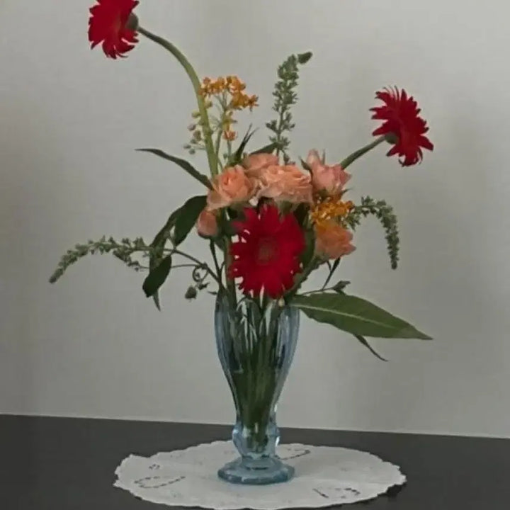 [BUNJANG] Vintage Blue Glass Vase / 빈티지 블루 글라스 화병