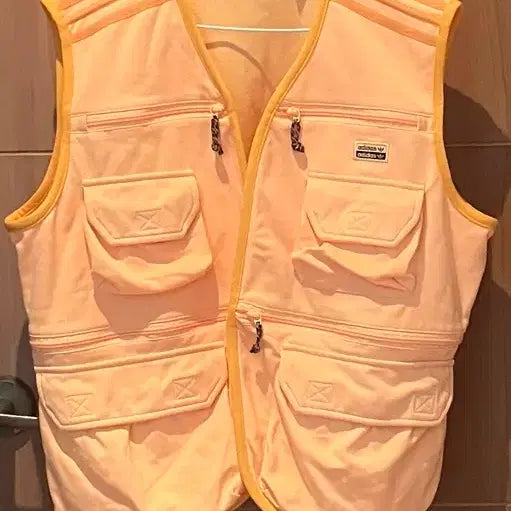 [BUNJANG] Adidas Orange Pocket Vest / 아디다스 오렌지 포켓 베스트 조끼