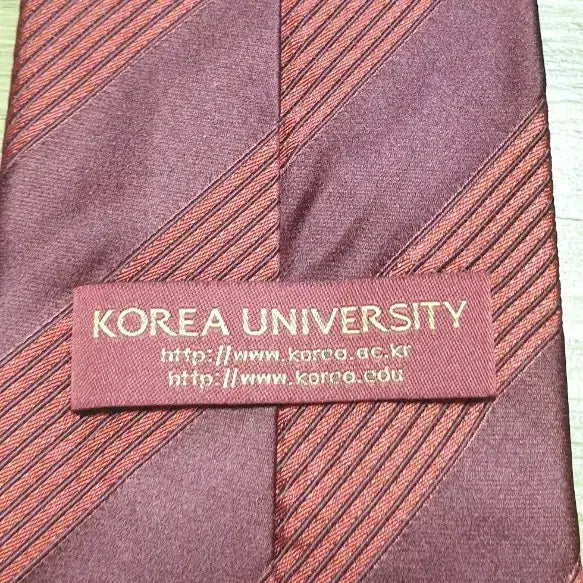 [BUNJANG] Korea University Crimson Stripe Tie / 고려대 크림슨색 스트라이프 넥타이