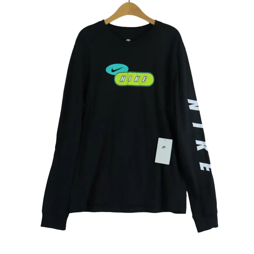 [BUNJANG] Nike Graphic Long Sleeve T-shirt (XL) / 나이키 NIKE 정품 블랙 그래픽 긴팔 티셔츠 XL 오버핏