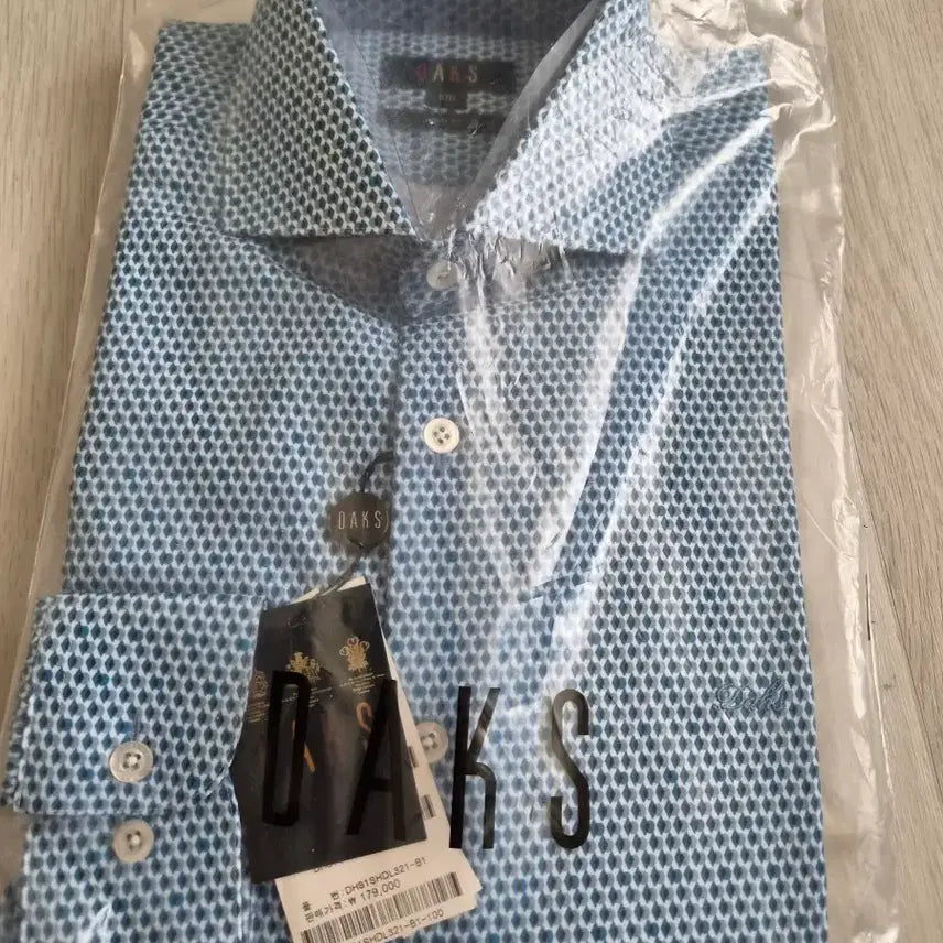 [SOLD OUT] 닥스 블루 패턴 긴팔 100 셔츠 새상품
