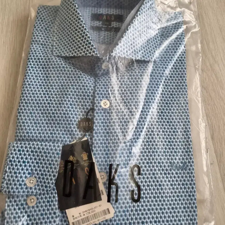 [SOLD OUT] 닥스 블루 패턴 긴팔 100 셔츠 새상품
