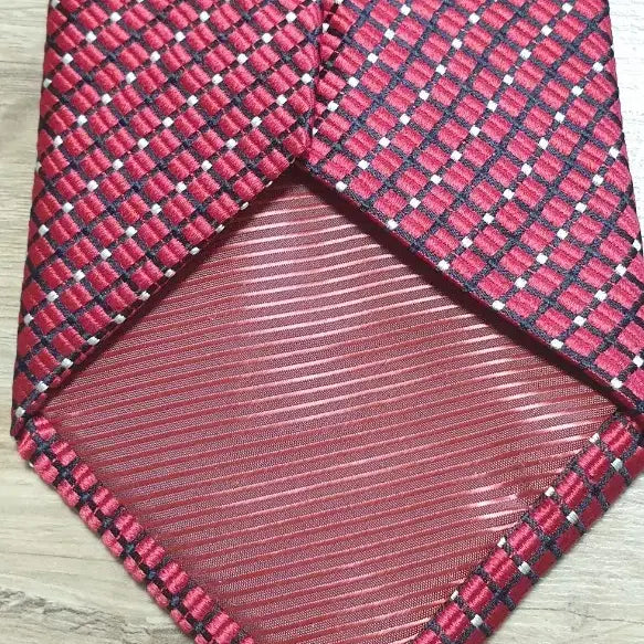 [BUNJANG] Korea University Red Pattern Tie / Korea University 넥타이 레드 패턴
