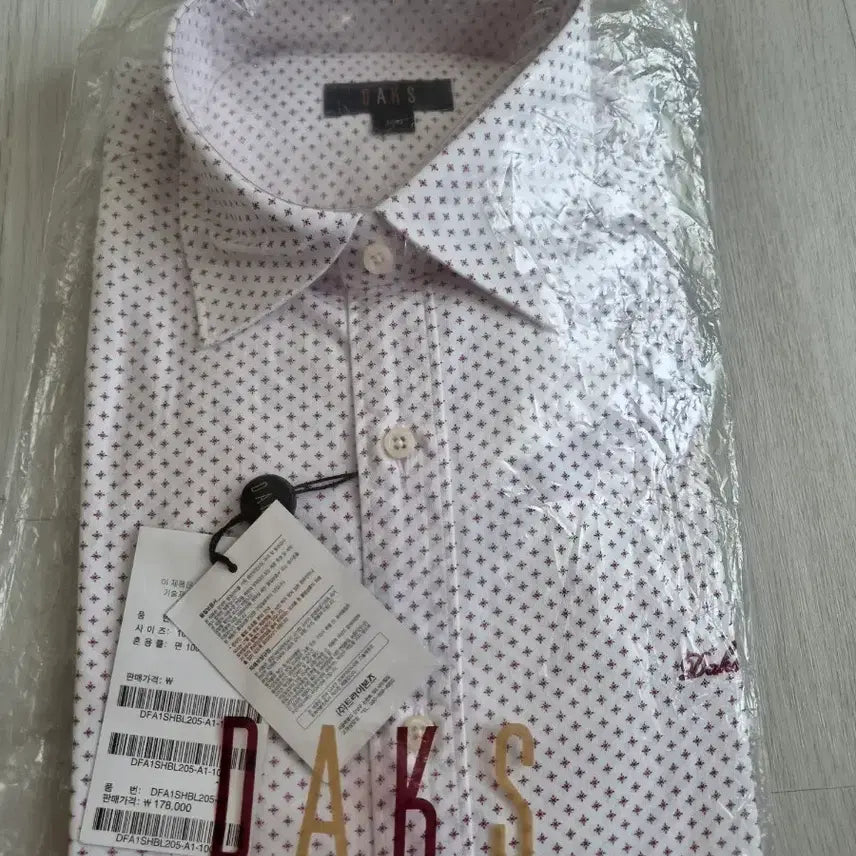 [SOLD OUT] 닥스 화이트 패턴 긴팔 셔츠 100 새상품