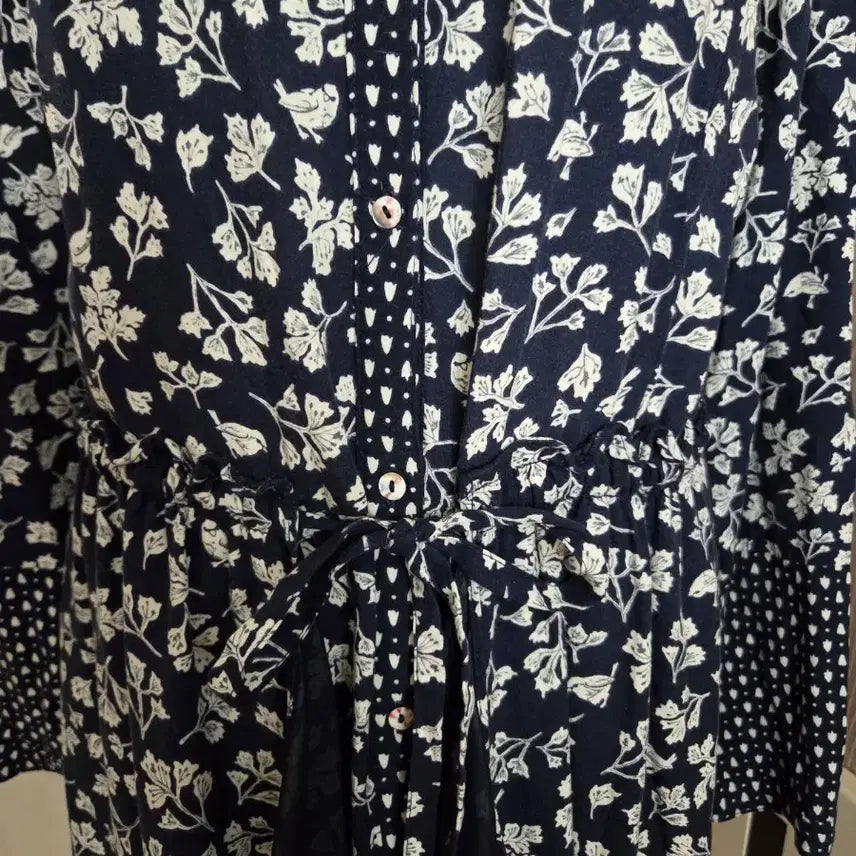 [BUNJANG] Thursday Island Cotton Navy Floral Midi Dress / 써스데이 이일랜드 순면 플라워 패턴 네이비 원피스 55