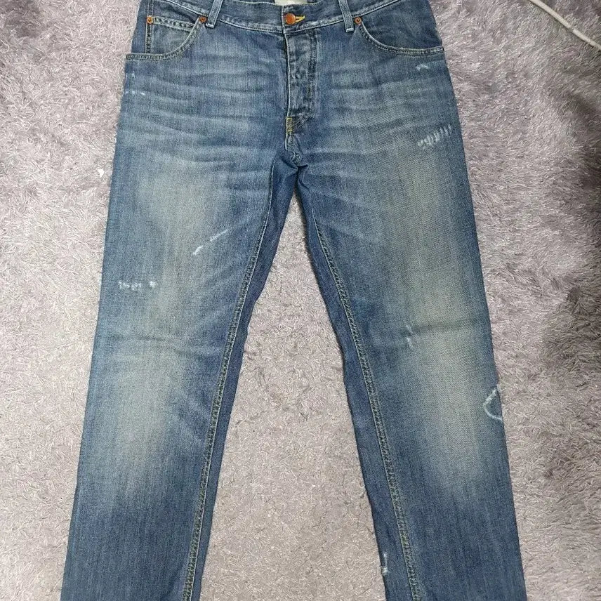 [BUNJANG] Dolce &amp; Gabbana 16 Classic Leather Plate Denim Pants / 돌체앤가바나 청바지 16클래식 레더 플레이트 데님 팬츠 48