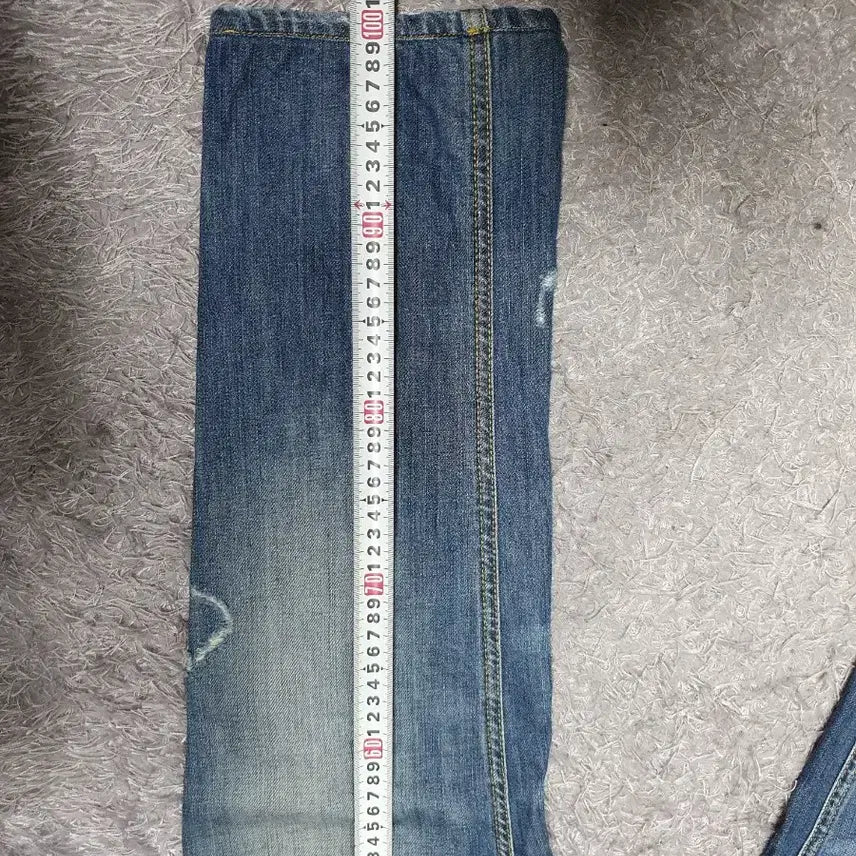 [BUNJANG] Dolce &amp; Gabbana 16 Classic Leather Plate Denim Pants / 돌체앤가바나 청바지 16클래식 레더 플레이트 데님 팬츠 48