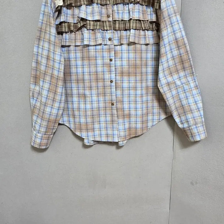 [BUNJANG] FF Frill Check Blouse / 프릴이쁜체크 블라우스 FF   n4613