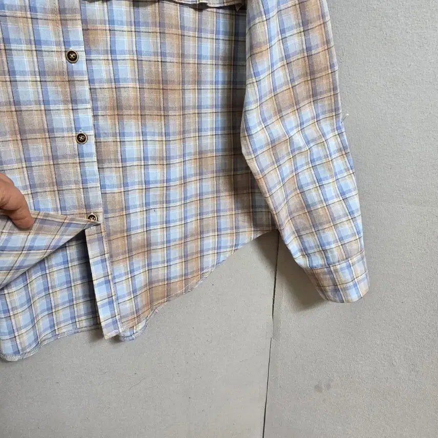 [BUNJANG] FF Frill Check Blouse / 프릴이쁜체크 블라우스 FF   n4613