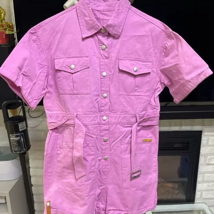 [SOLD OUT] 핑크보라색 반팔 야상 셔츠 남방