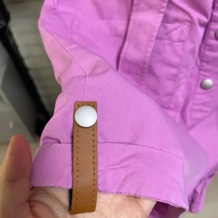 [SOLD OUT] 핑크보라색 반팔 야상 셔츠 남방