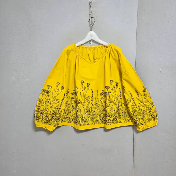 [BUNJANG] FF Mustard Yellow Blouse / 수무늬이쁜 블라우스 FF   n4614