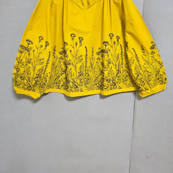 [BUNJANG] FF Mustard Yellow Blouse / 수무늬이쁜 블라우스 FF   n4614