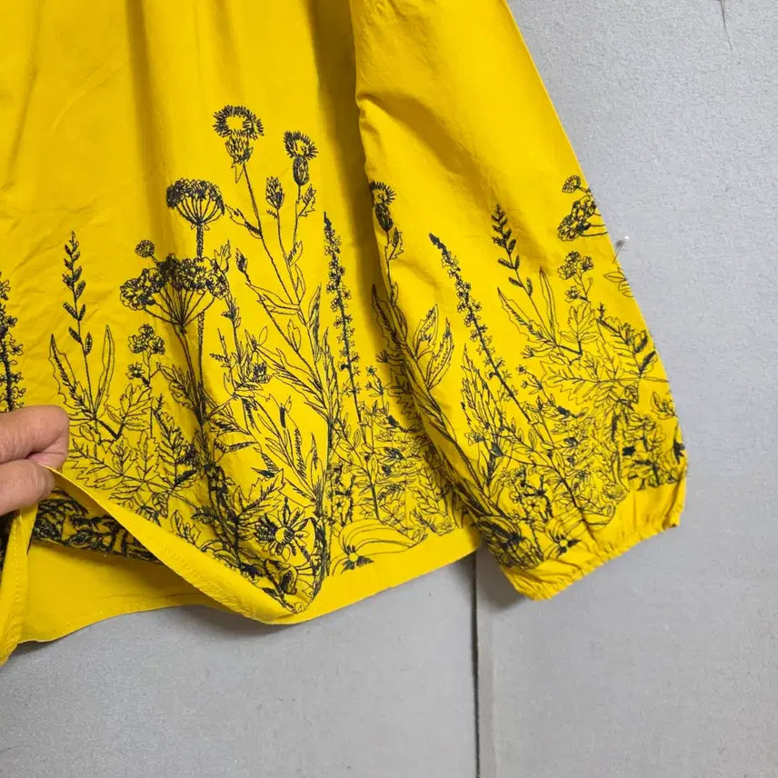 [BUNJANG] FF Mustard Yellow Blouse / 수무늬이쁜 블라우스 FF   n4614