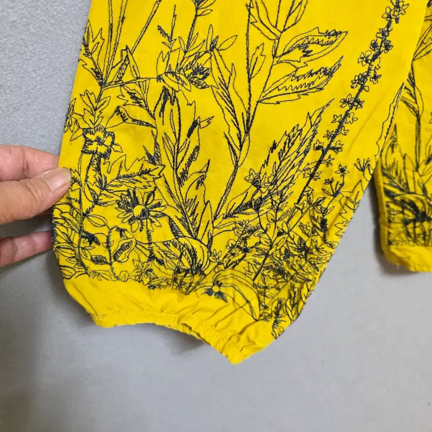 [BUNJANG] FF Mustard Yellow Blouse / 수무늬이쁜 블라우스 FF   n4614